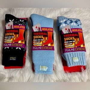 Polar Extreme Insulated Thermal Socks - Black, Light Blue, Blue